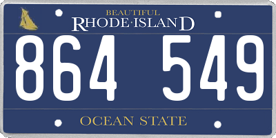 RI license plate 864549
