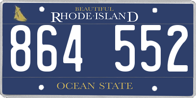 RI license plate 864552