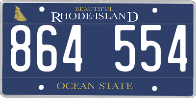 RI license plate 864554