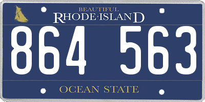 RI license plate 864563
