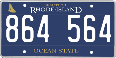 RI license plate 864564