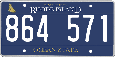RI license plate 864571
