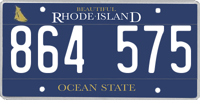 RI license plate 864575