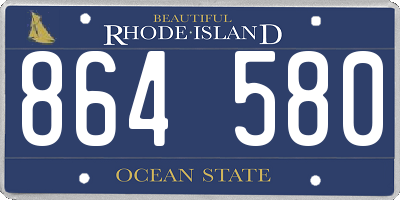 RI license plate 864580