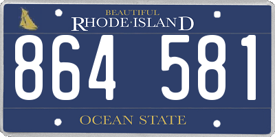 RI license plate 864581