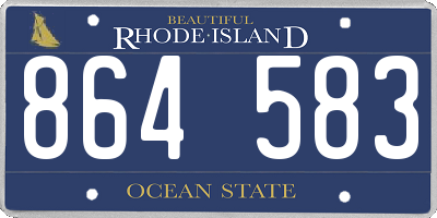 RI license plate 864583