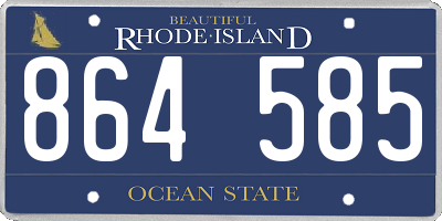 RI license plate 864585