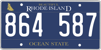 RI license plate 864587