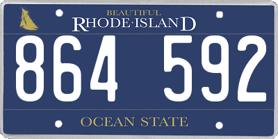 RI license plate 864592