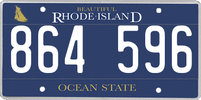 RI license plate 864596