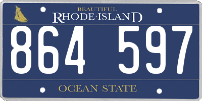 RI license plate 864597