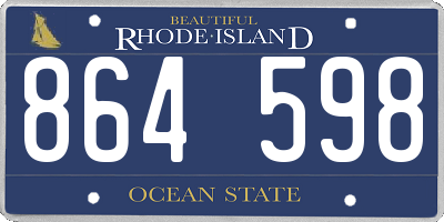RI license plate 864598