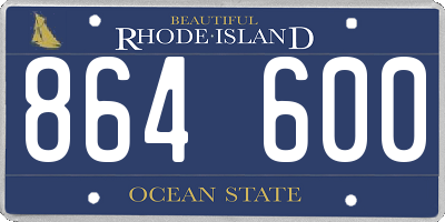 RI license plate 864600