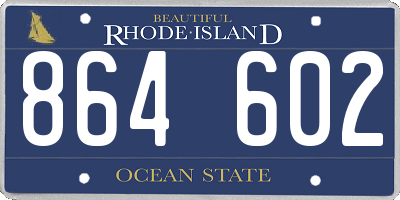 RI license plate 864602