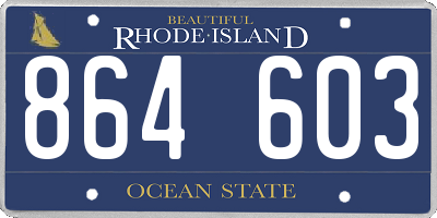 RI license plate 864603
