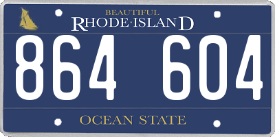 RI license plate 864604