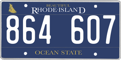 RI license plate 864607