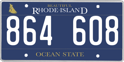 RI license plate 864608