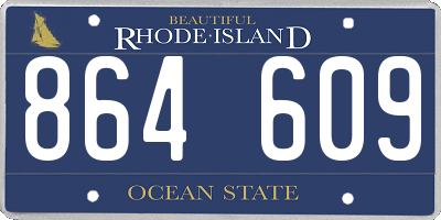 RI license plate 864609