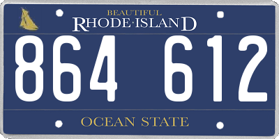 RI license plate 864612