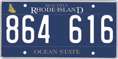 RI license plate 864616