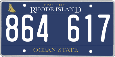 RI license plate 864617