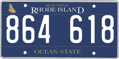RI license plate 864618
