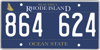 RI license plate 864624