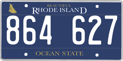 RI license plate 864627