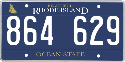 RI license plate 864629