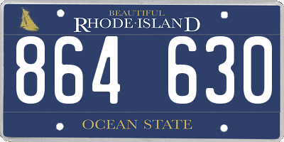 RI license plate 864630