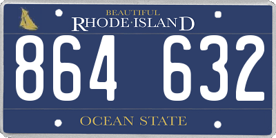 RI license plate 864632