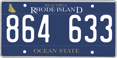 RI license plate 864633