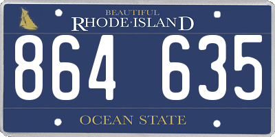 RI license plate 864635