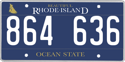 RI license plate 864636