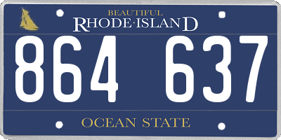 RI license plate 864637