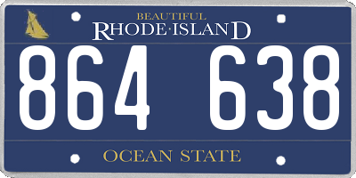 RI license plate 864638