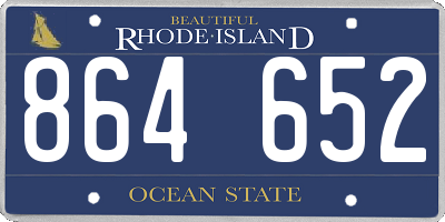 RI license plate 864652