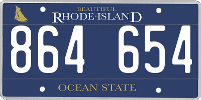 RI license plate 864654