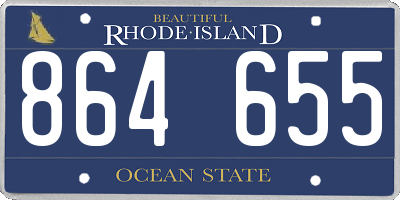 RI license plate 864655