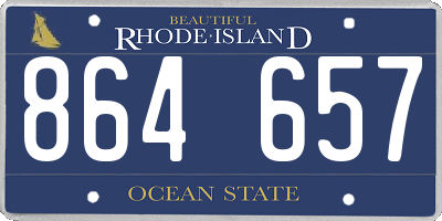 RI license plate 864657