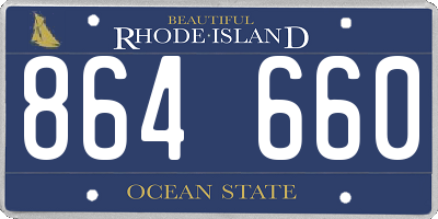 RI license plate 864660