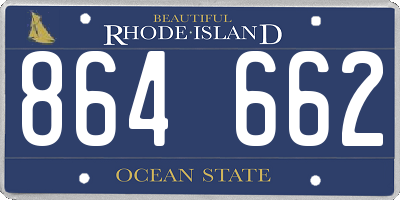 RI license plate 864662