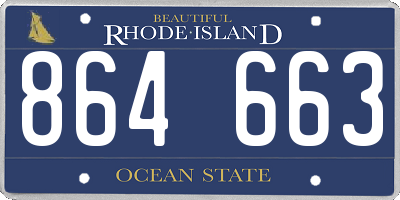 RI license plate 864663