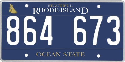 RI license plate 864673
