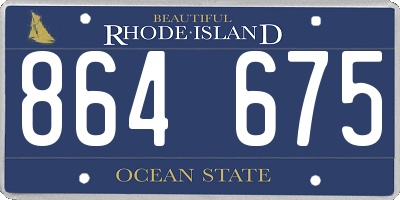 RI license plate 864675
