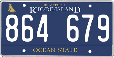 RI license plate 864679