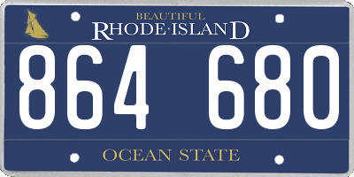 RI license plate 864680
