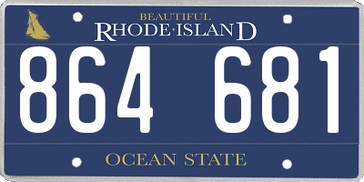 RI license plate 864681