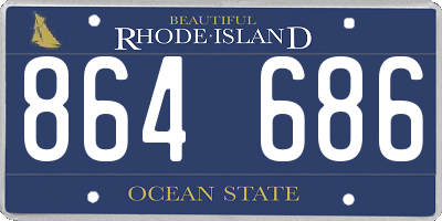 RI license plate 864686